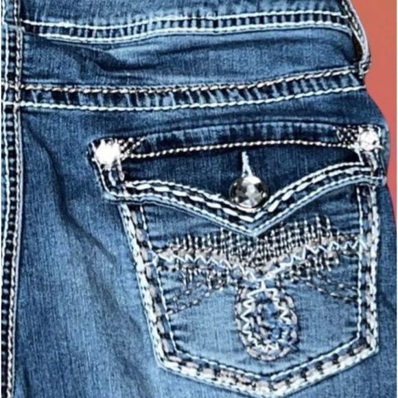Bedazzled & Embroidered Apt 9 Bootcut Jeans Size 10 30x30 - Picture 1 of 6